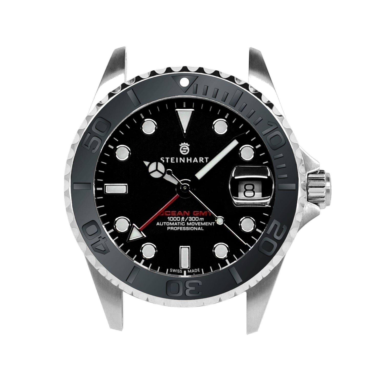 Ocean One Aluminum: YM style ceramic bezel insert Black