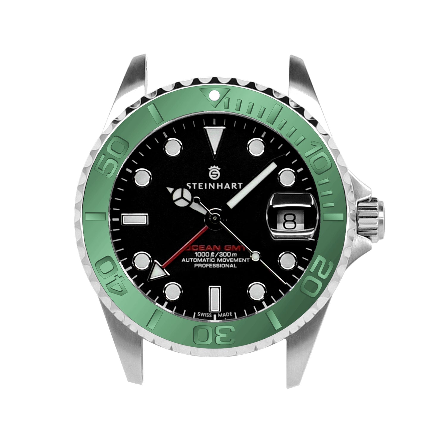 Ocean One Aluminum: YM style ceramic bezel insert Green
