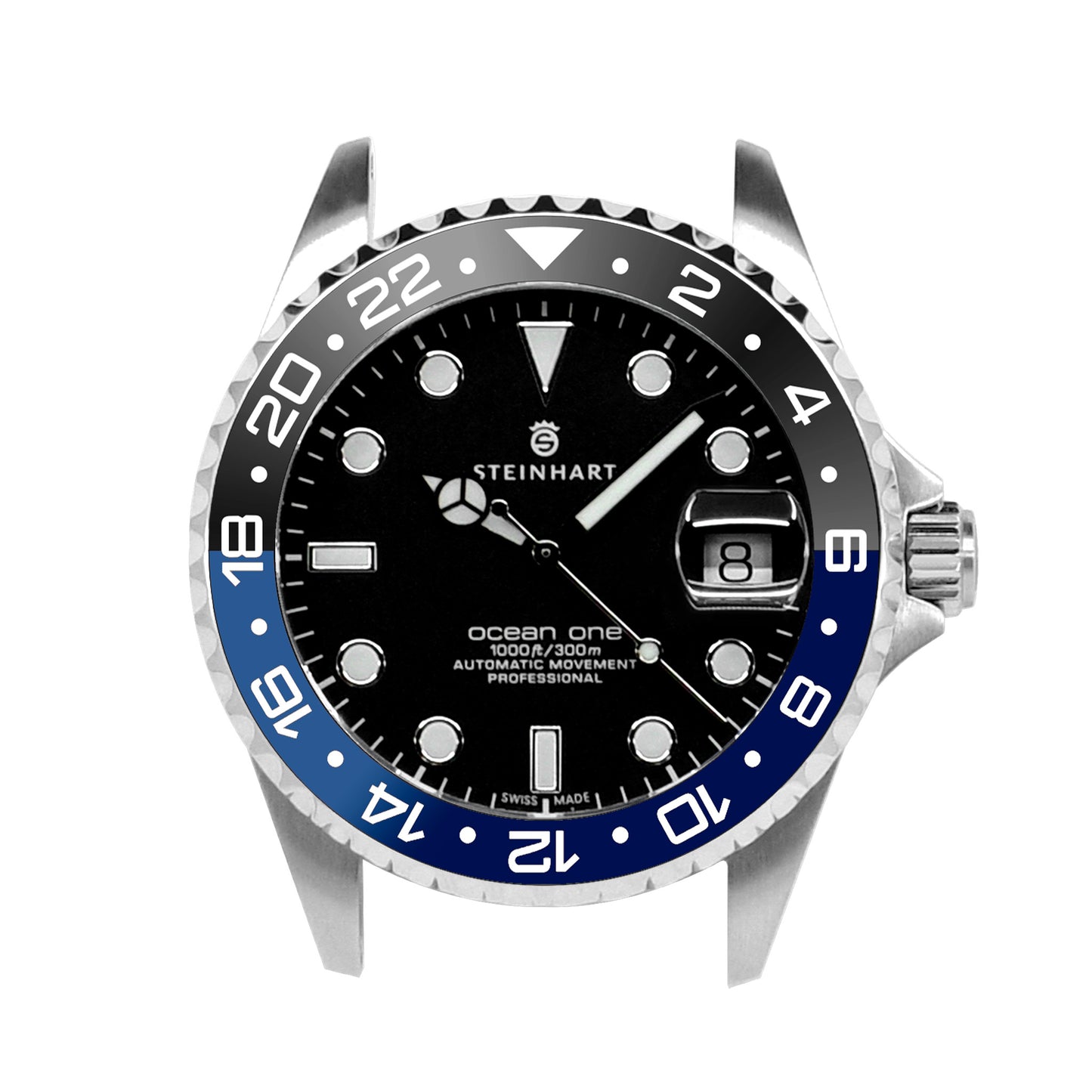 Ocean One Ceramic: GMT style ceramic bezel insert Black/Navy Blue (Dark Knight)