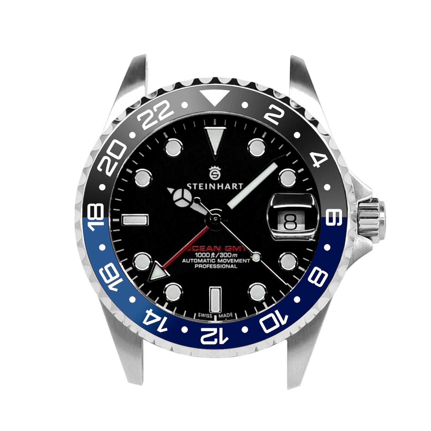 Ocean One Ceramic: GMT style ceramic bezel insert Black/Navy Blue (Dark Knight)