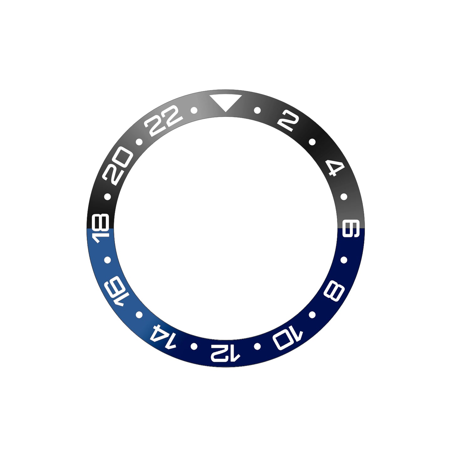 Ocean One Ceramic: GMT style ceramic bezel insert Black/Navy Blue (Dark Knight)