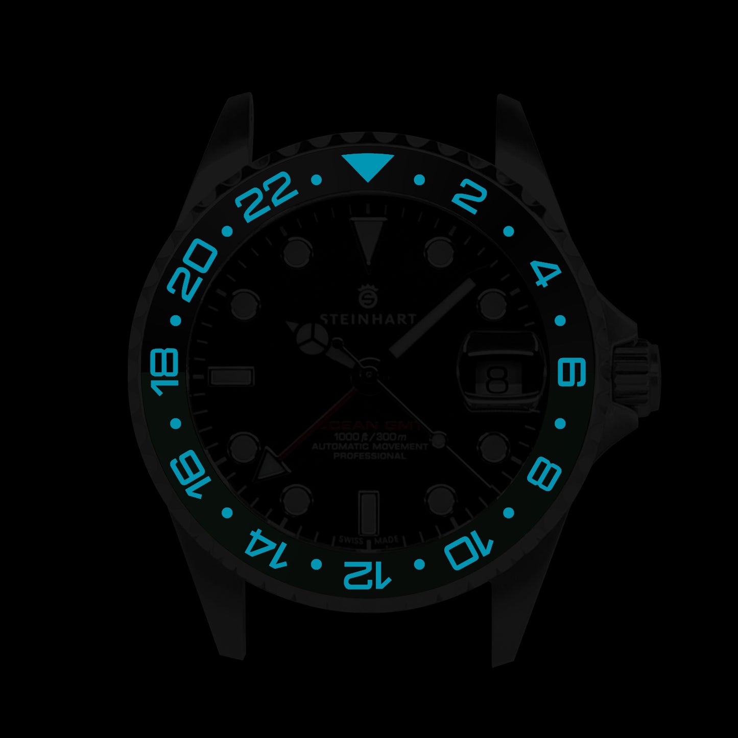 Ocean 39 Ceramic: GMT style ceramic bezel insert Black/Green (Sprite)