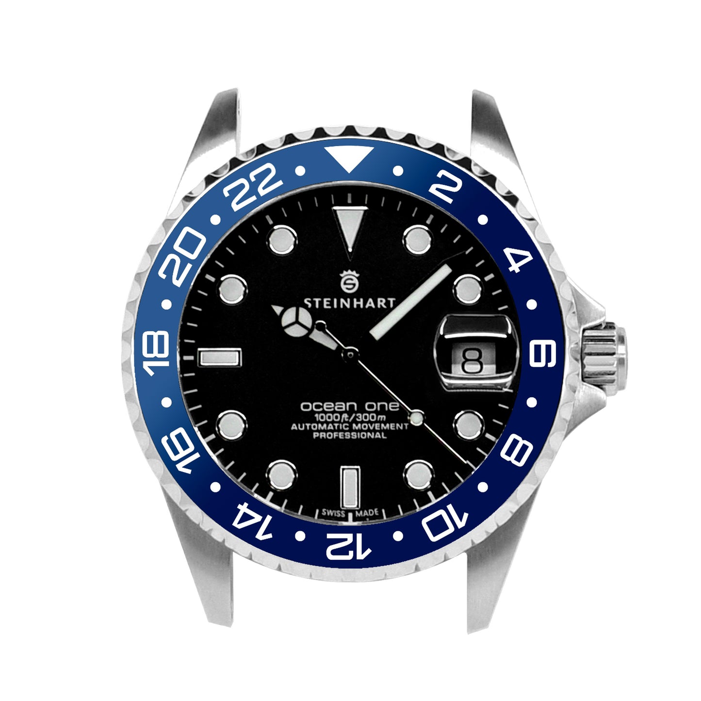 Ocean One Aluminum: GMT style ceramic bezel insert Navy Blue