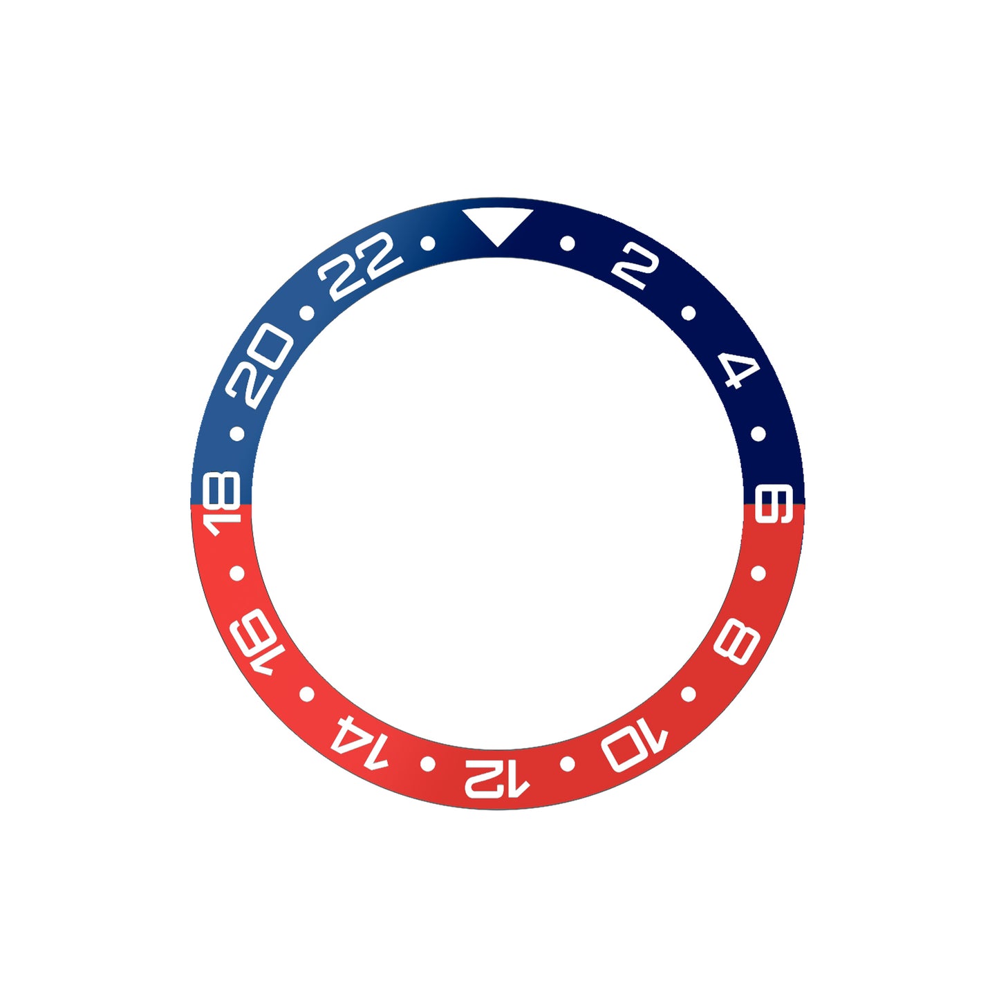 Ocean One Aluminum: GMT style ceramic bezel insert Navy Blue/Red (Pepsi)