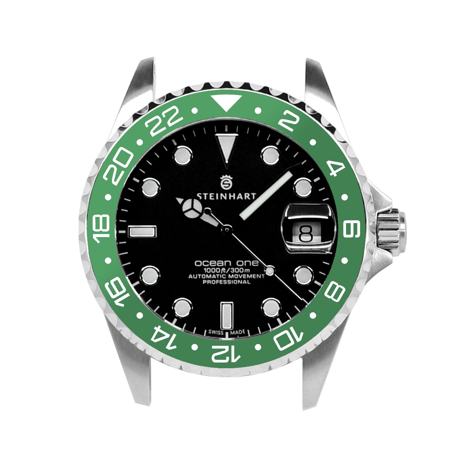 Ocean One Aluminum: GMT style ceramic bezel insert Green