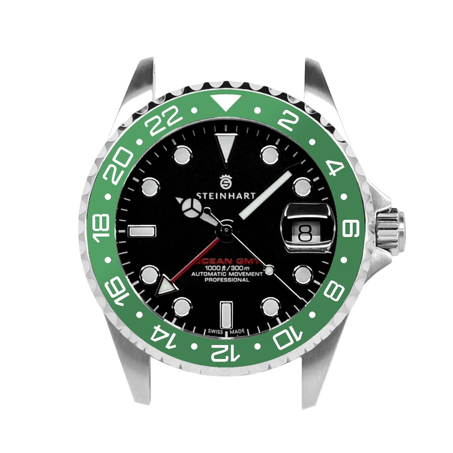 Ocean One Aluminum: GMT style ceramic bezel insert Green