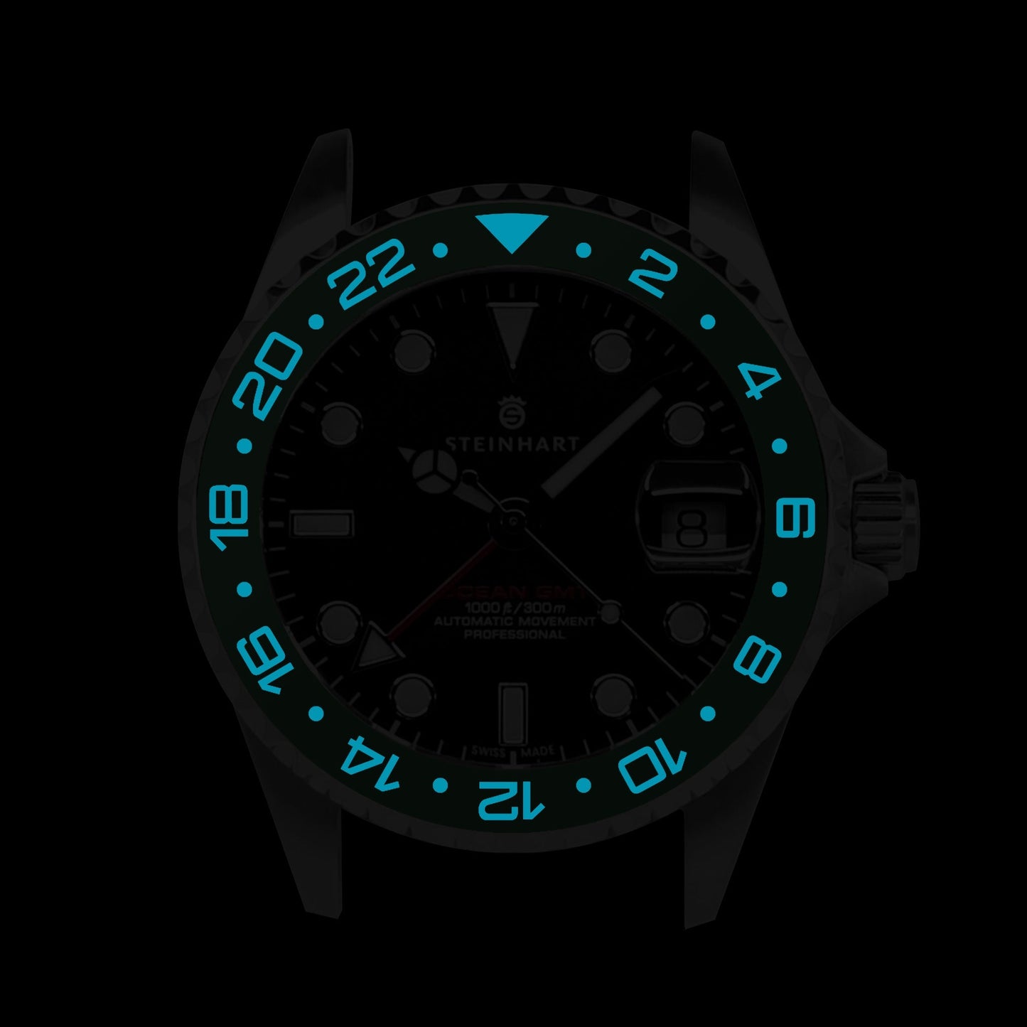 Ocean One Aluminum: GMT style ceramic bezel insert Green