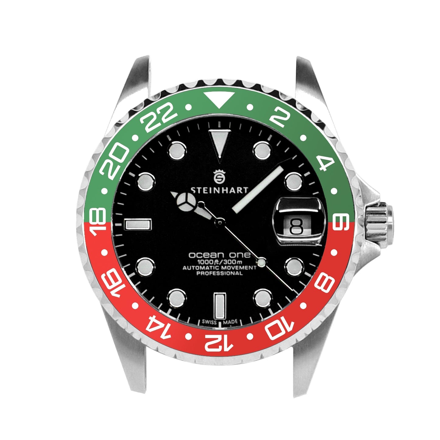 Ocean One Aluminum: GMT style ceramic bezel insert Green/Red (Castrol)