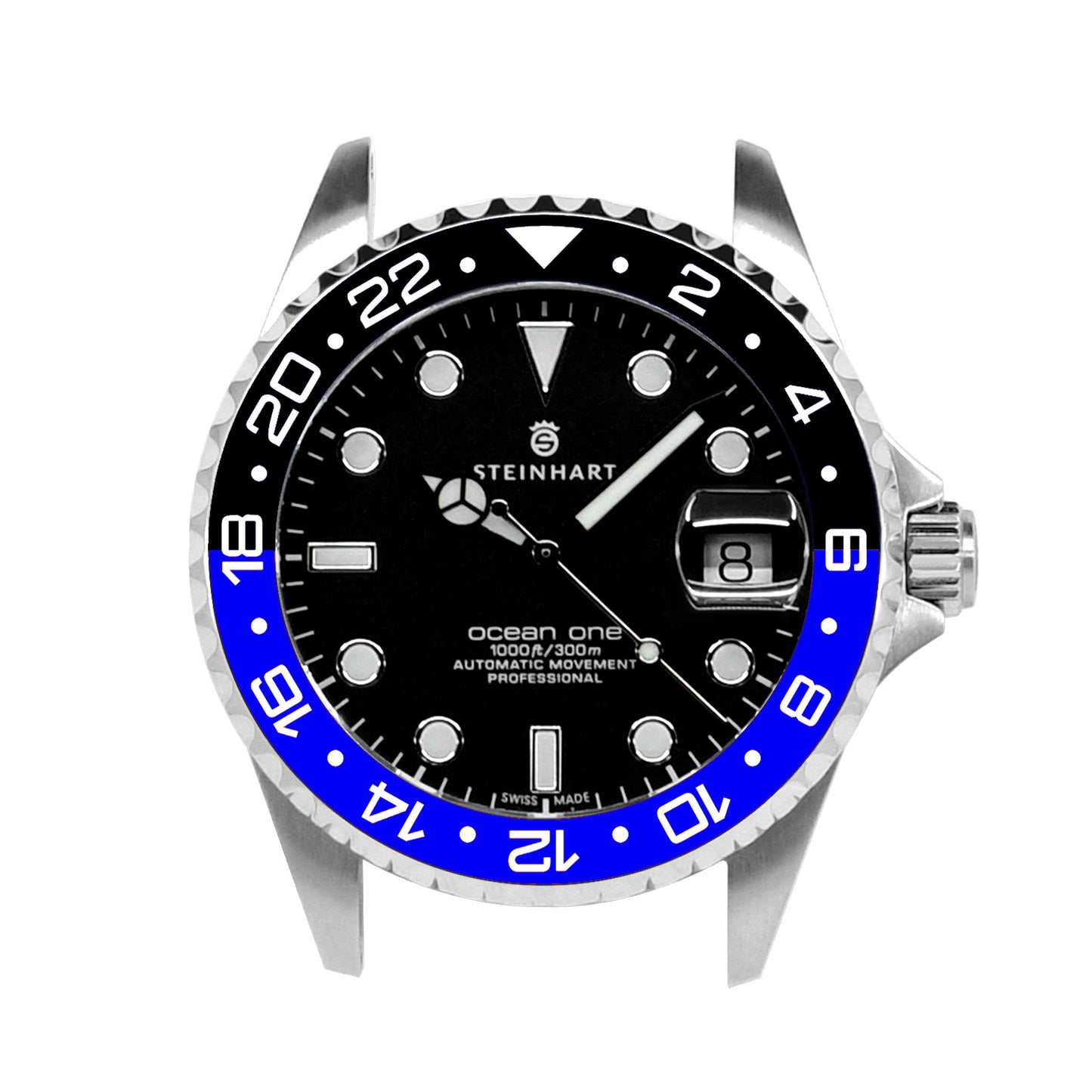 Ocean One Aluminum: GMT style ceramic bezel insert Black/Blue (Dark Knight)