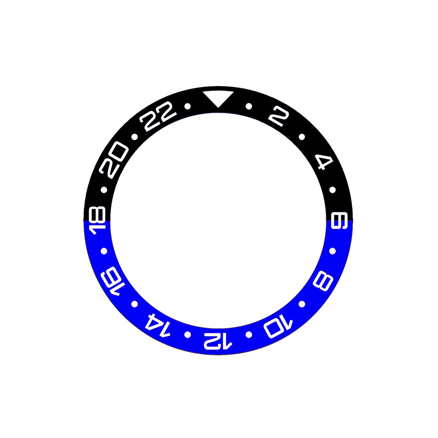 GMT Style Ceramic Bezel Insert Black/Blue (Dark Knight)