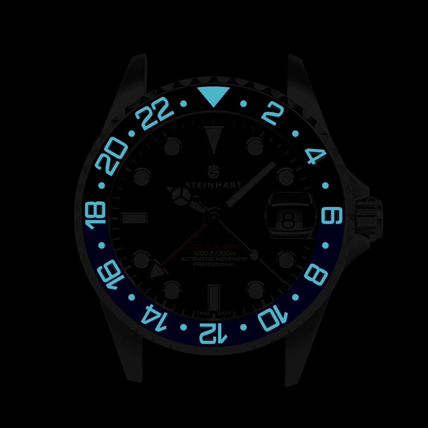 Ocean One Ceramic: GMT style ceramic bezel insert Black/Blue (Dark Knight)