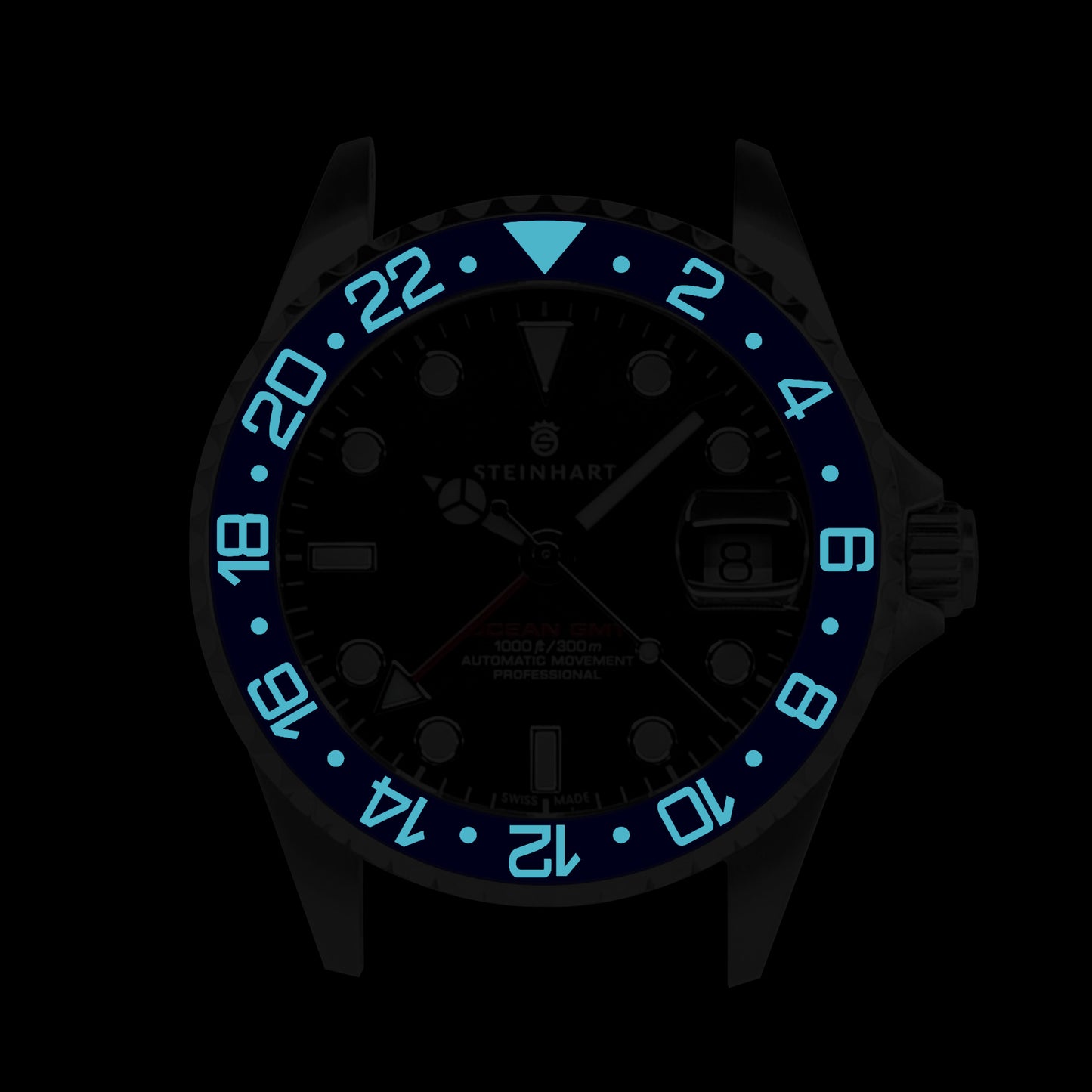 Ocean One Aluminum: GMT style ceramic bezel insert Blue