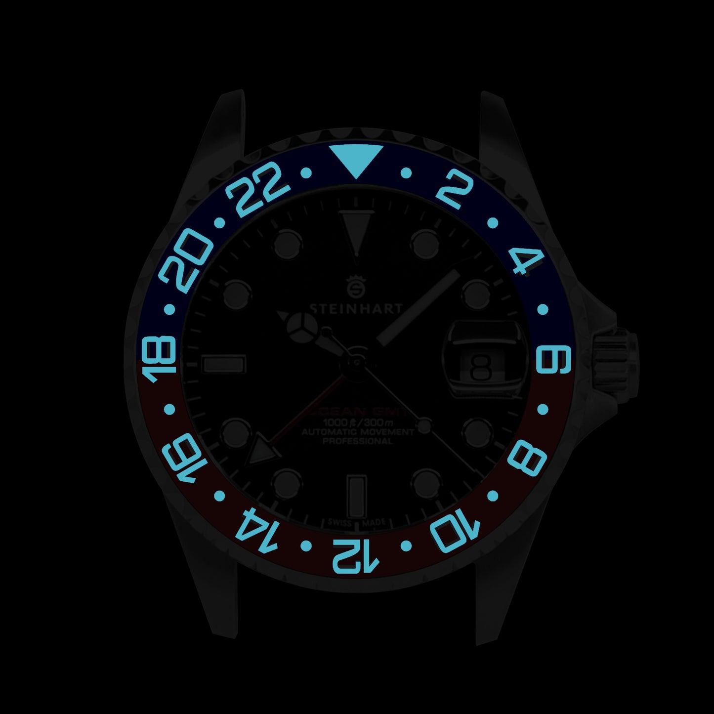 Ocean One Ceramic: GMT style ceramic bezel insert Blue/Red (Pepsi)