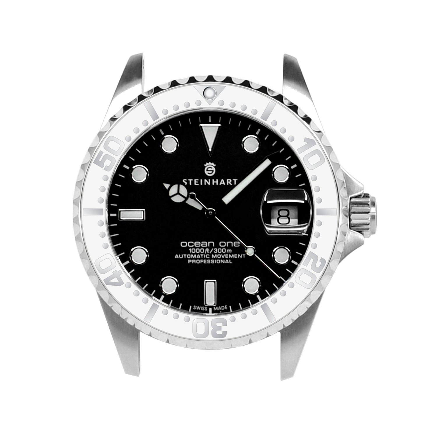 Ocean 39 Aluminum: Sub style ceramic bezel insert White