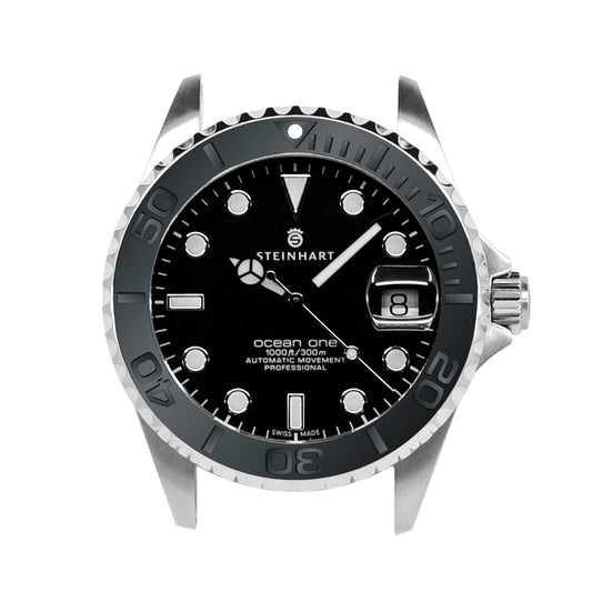 Ocean One Aluminum: YM style ceramic bezel insert Black