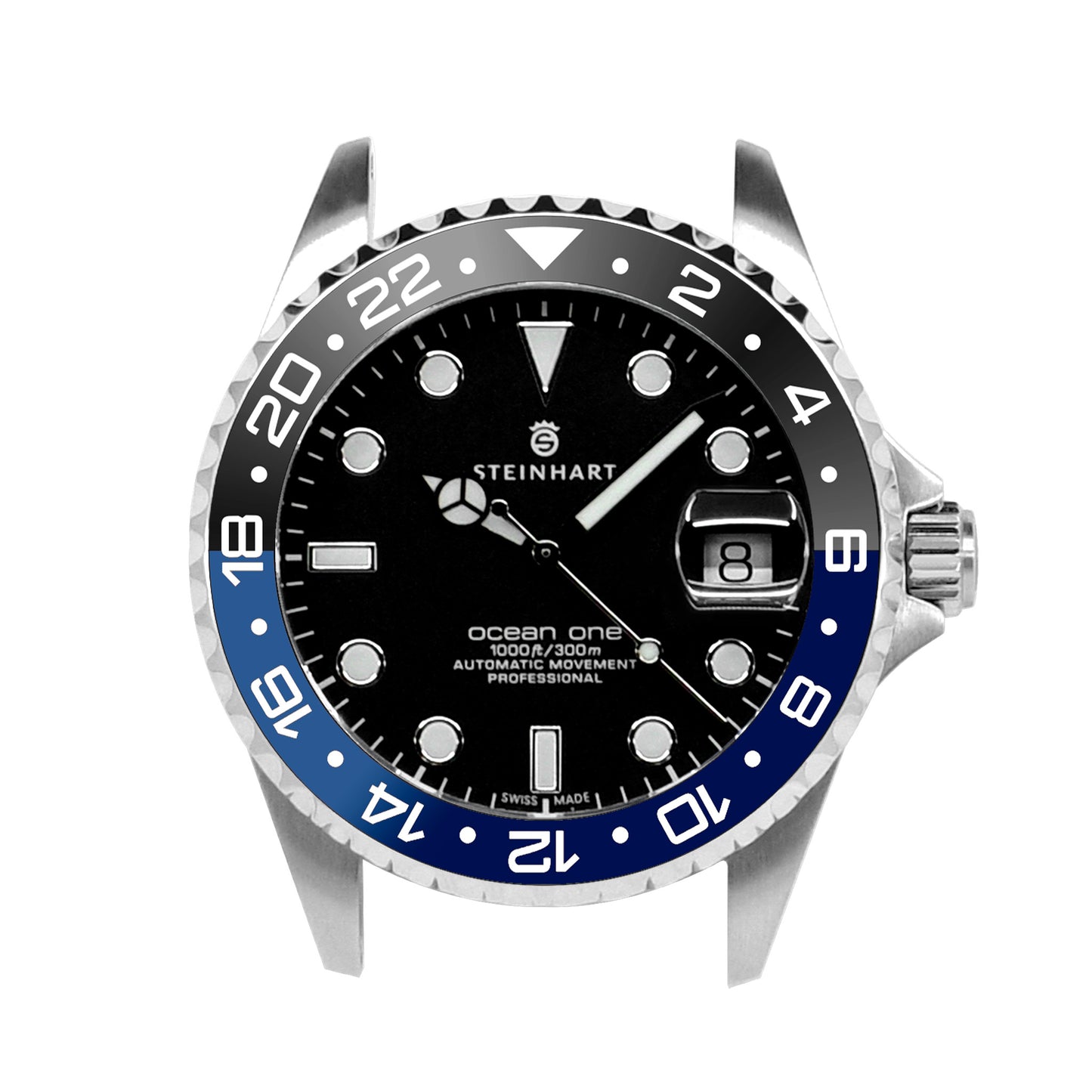 Ocean 39 Aluminum: GMT style ceramic bezel insert Black/Navy Blue (Dark Knight)