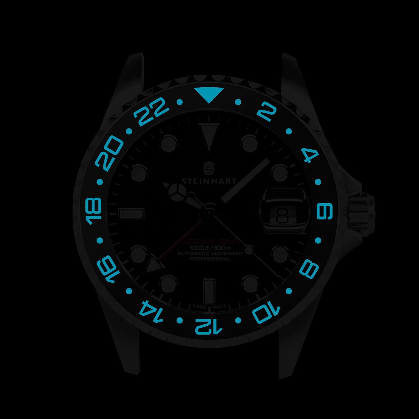 Ocean One Aluminum: GMT style ceramic bezel insert Black