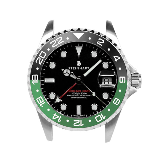 Ocean 39 Ceramic: GMT style ceramic bezel insert Black/Green (Sprite)