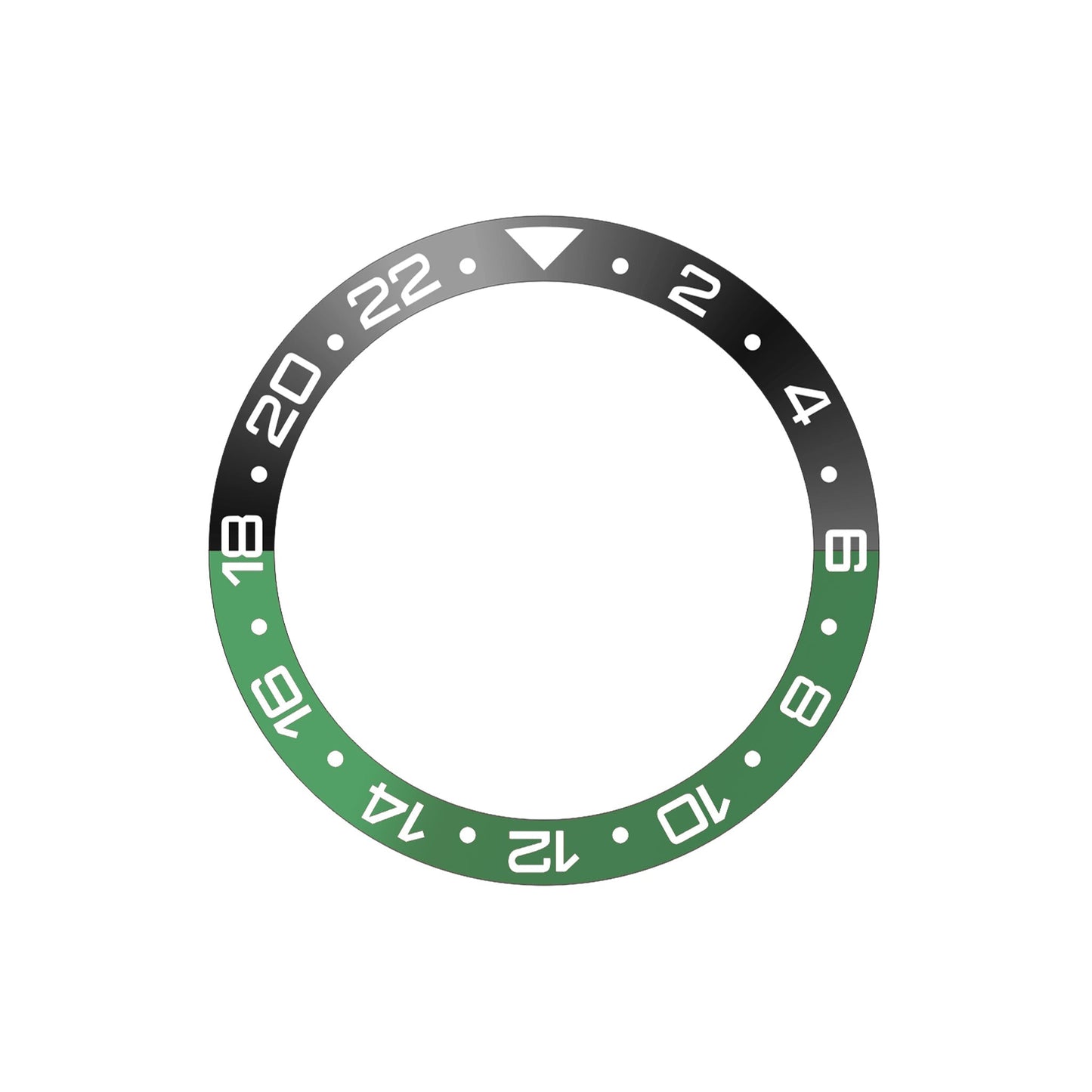 Ocean One Aluminum: GMT style ceramic bezel insert Black/Green (Sprite)