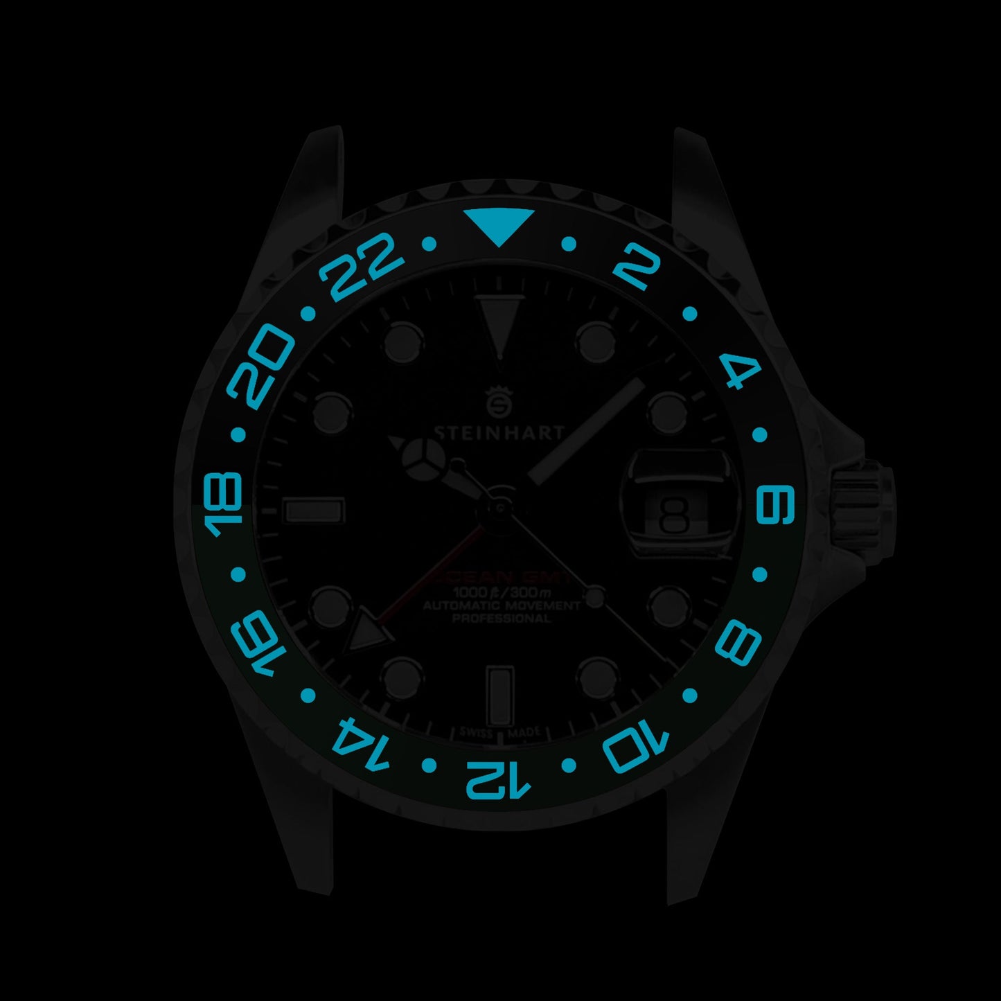 Ocean One Ceramic: GMT style ceramic bezel insert Black/Green (Sprite)