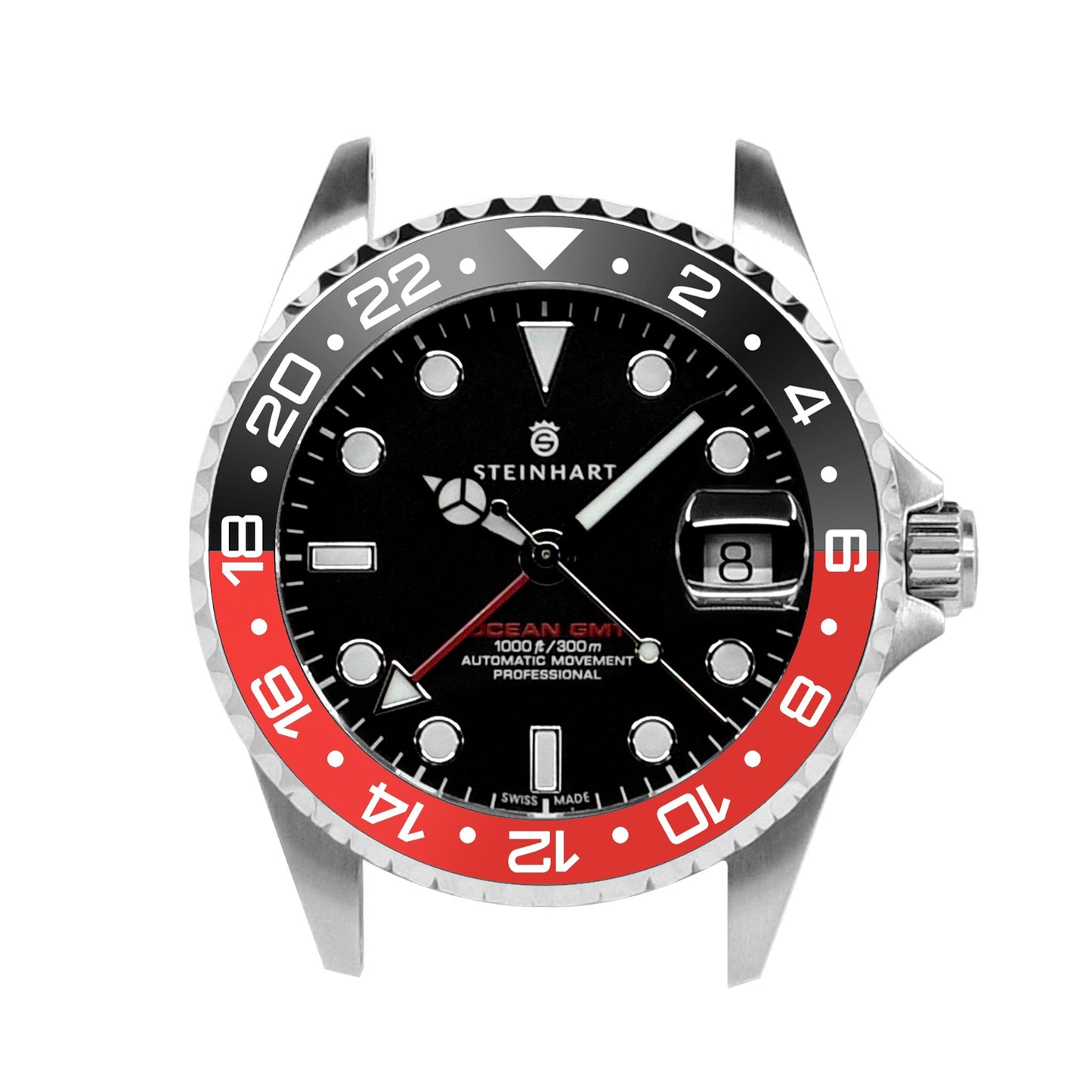 Ocean One Ceramic: GMT style ceramic bezel insert Black/Red (Coke)