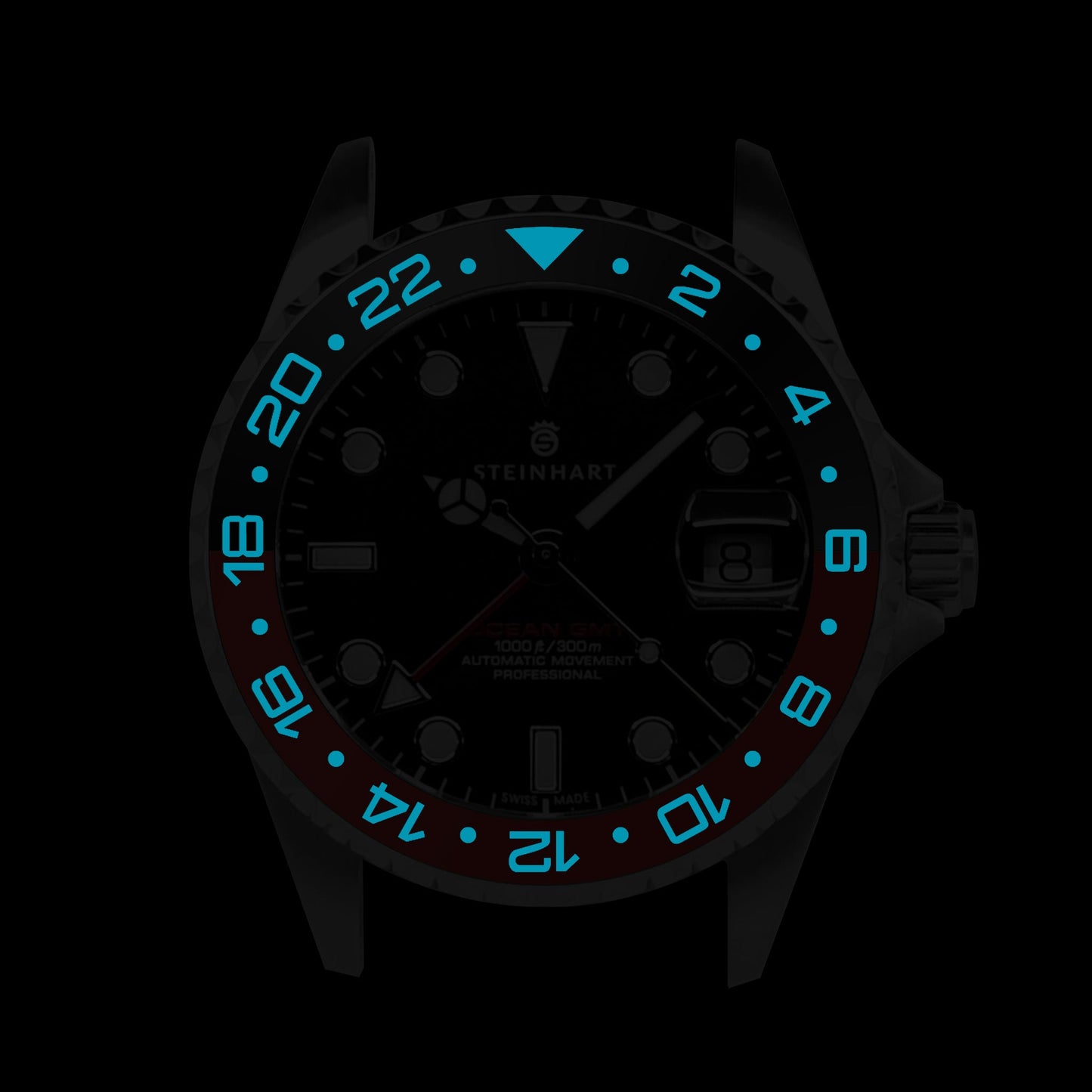 Ocean One Ceramic: GMT style ceramic bezel insert Black/Red (Coke)