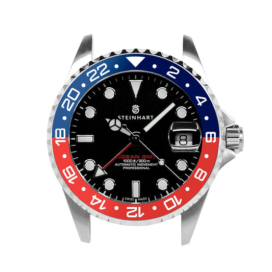 Ocean 39 Aluminum: GMT style ceramic bezel insert Navy Blue/Red (Pepsi)