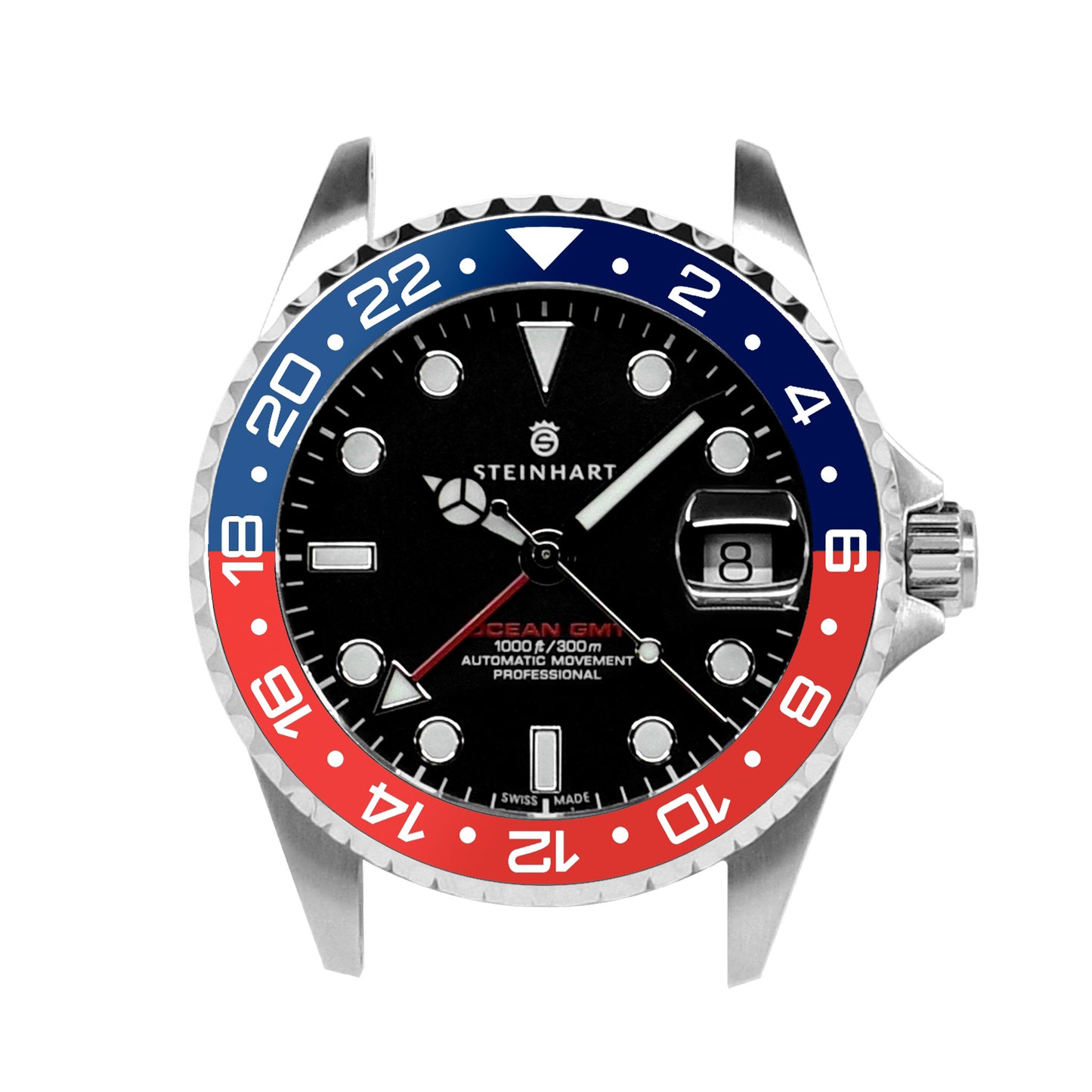 Ocean 39 Ceramic: GMT style ceramic bezel insert Navy Blue/Red (Pepsi)